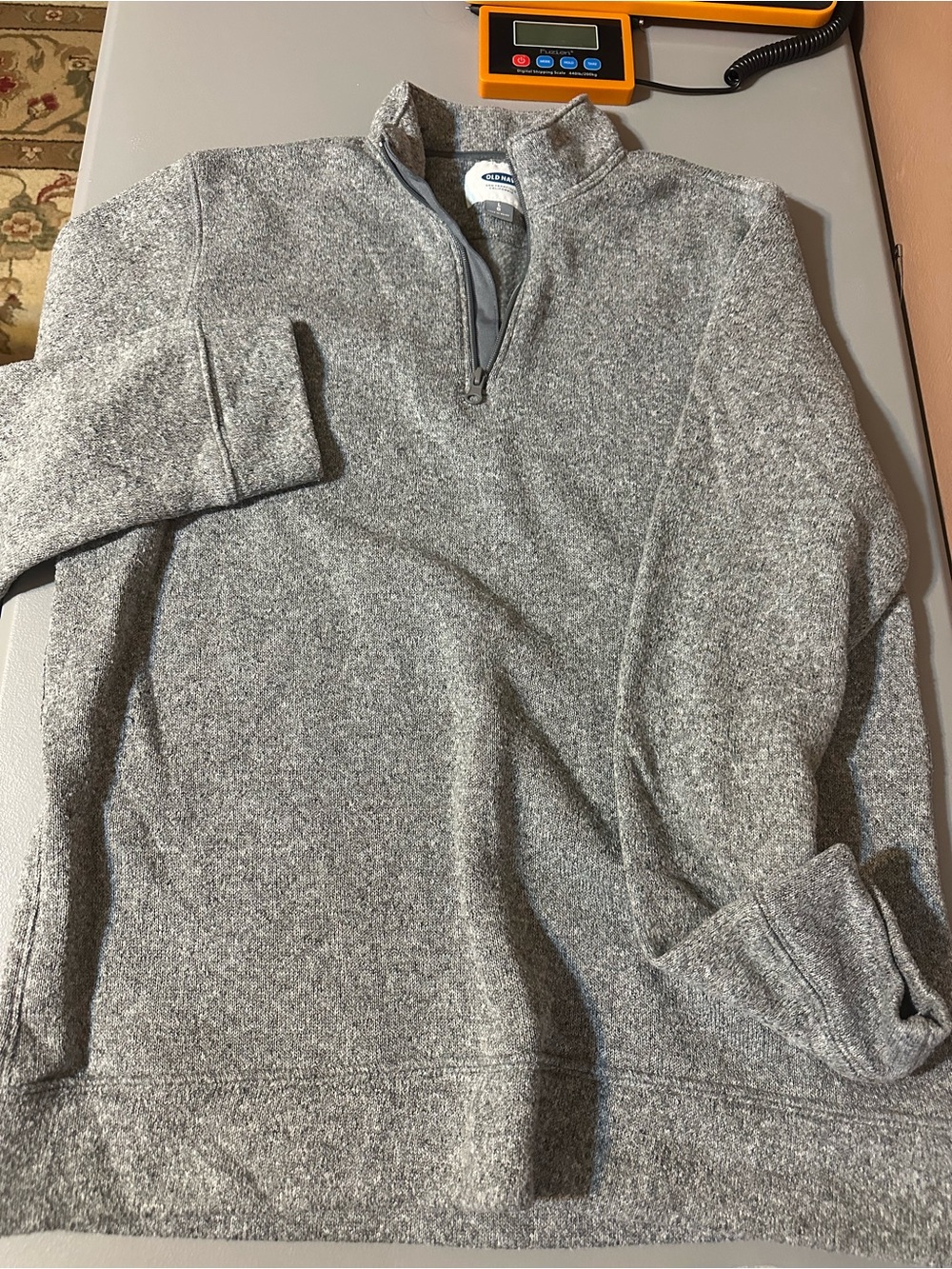Old Navy Gray Heather Quarter-Zip Pullover